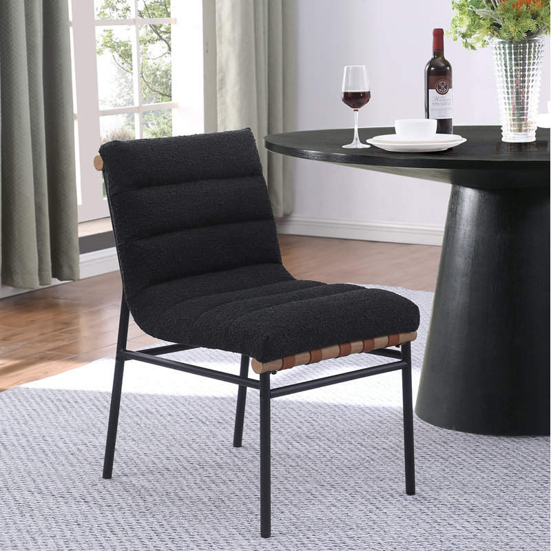 Ensemble de 2 chaises de salle à manger Lahni Boucle, Noir