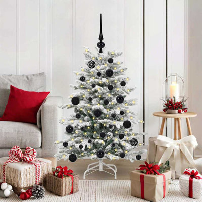 Artificial Hinged Christmas Tree White PE and PVC