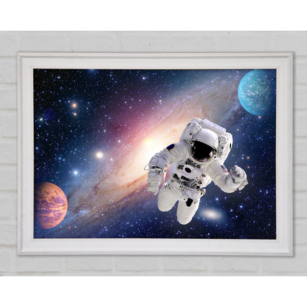 Ebern Designs Spaceman In The Galaxy - Single Picture Frame Print ...