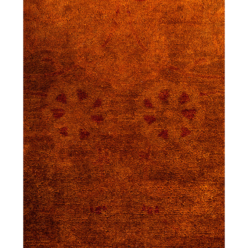 Overdyed Hand-Knotted Wool Modern-Contemporary Orange Area Rug 8' 2" x 9' 10"