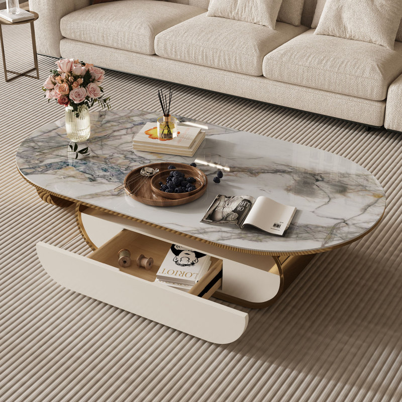 Tezer Single Coffee Table, Gold