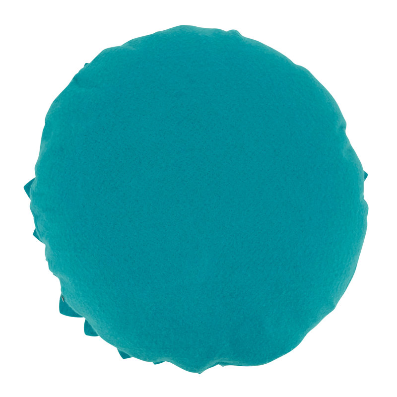Teal Felt Flower Shaped Decorative Throw Pillow