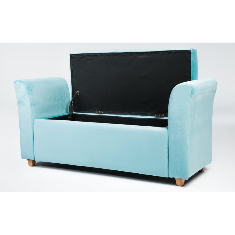 Agee Upholstered Storage Bench, Blue