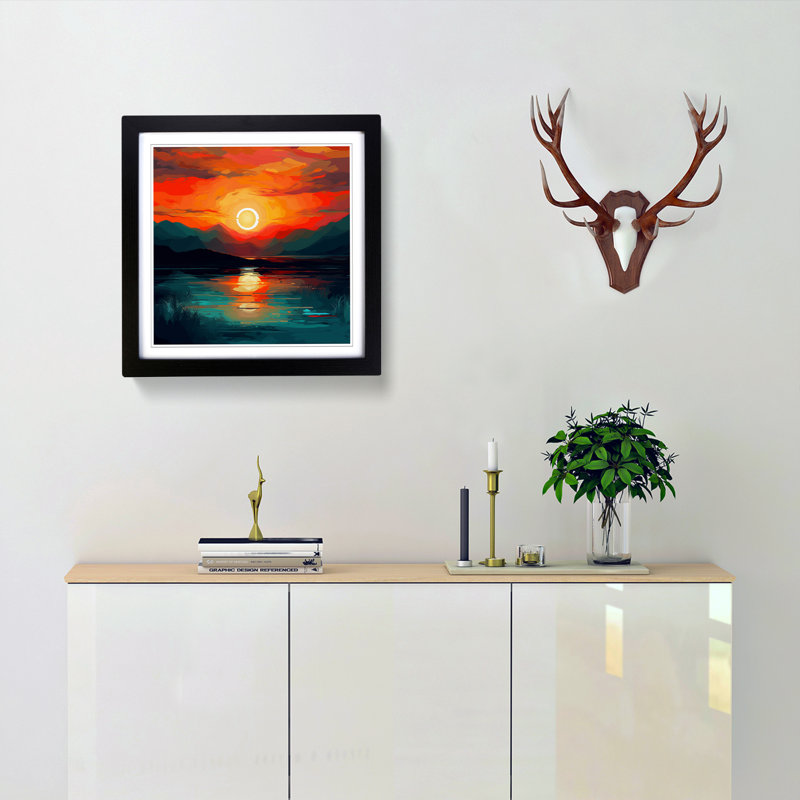 Sunset No.1 - Framed Print, Black