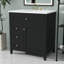 Meuble-lavabo autoportant de 30 pouces avec lavabo, 3 tiroirs à gauche, armoire à droite avec tablettes réglables, panneau de fibres à densité moyenne moderne et fabrication en bois d'hévéa-1076896852-1076896848