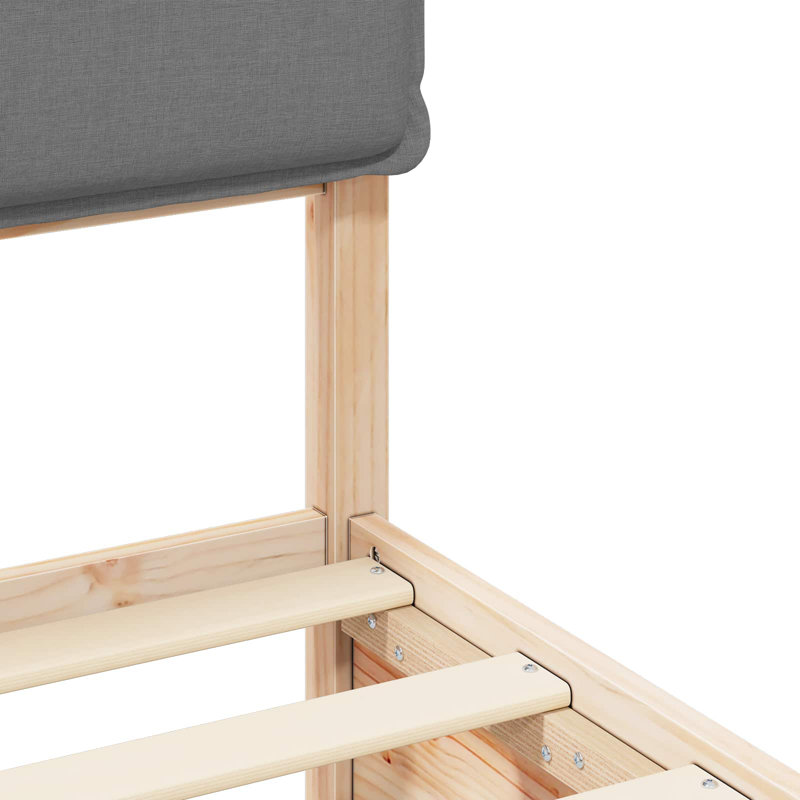 Solid Wood Bed, Small Double (4'), Grey/Natural