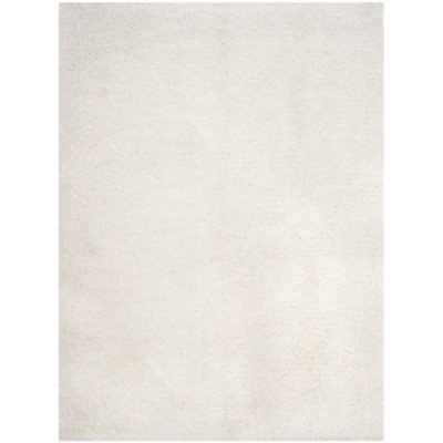 Mehak Shag Polyester White Area Rug