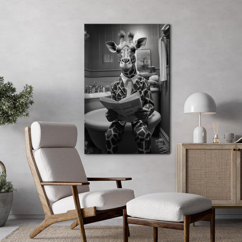 Photographie d'animaux sur girafe, Toile tendue, H 18 po x l 12 po x P 1,5 po