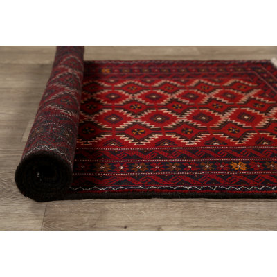 Tapis de zone en laine 3 pi 4 po x 6 po one-of-kind main-noué la new age balouch Larned