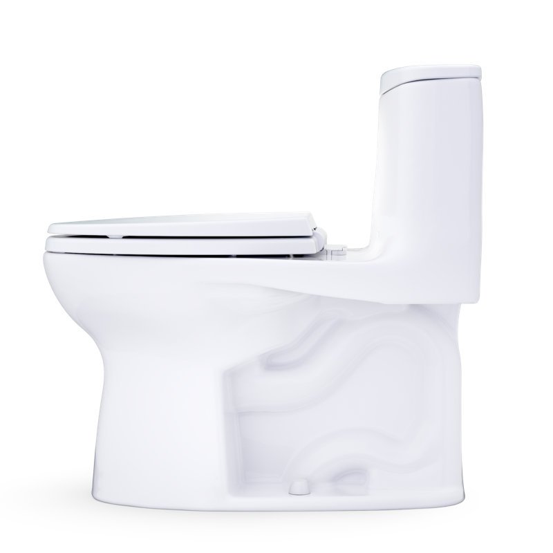 TOTO Ultramax One-Piece Elongated 1.6 GPF Universal Height Toilet with CEFIONTECT and SS114 SoftClose Seat, Cotton White - MS608114CSFG#01