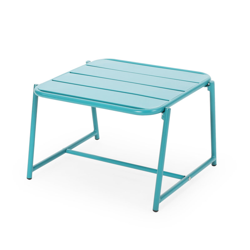 Table d'appoint en fer pour l'extérieur avec une finition mat sarcelle fascinante pour plus de confort
