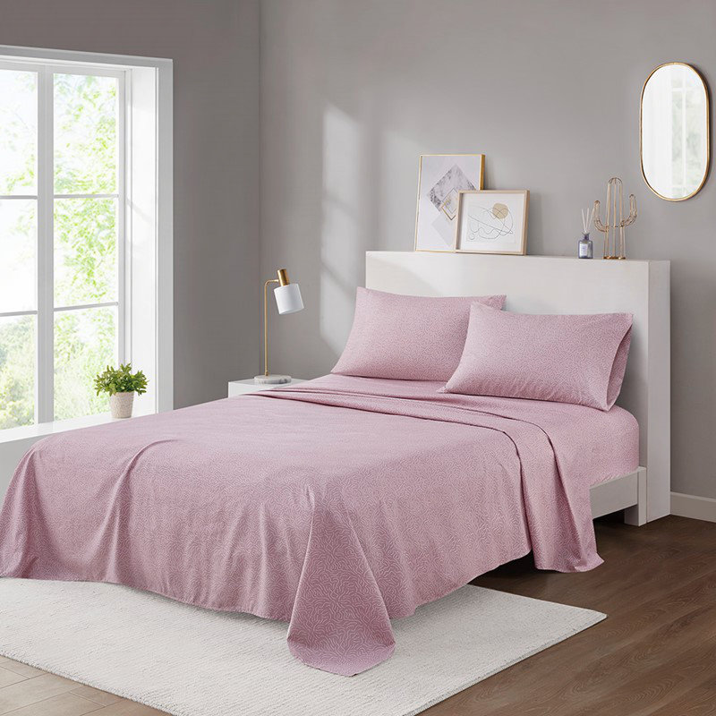 100% Printed Microfiber 4Pcs Sheet Set, Queen Sheet Set with 2 Pillowcases