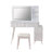 Modern Makeup Vanity Desk With LED Lights & Mirror, 4 Drawer Dressing Table Set With Stool, 3 Colors Dimmable Brightness, Space-Saving For Bedroom-1535982325