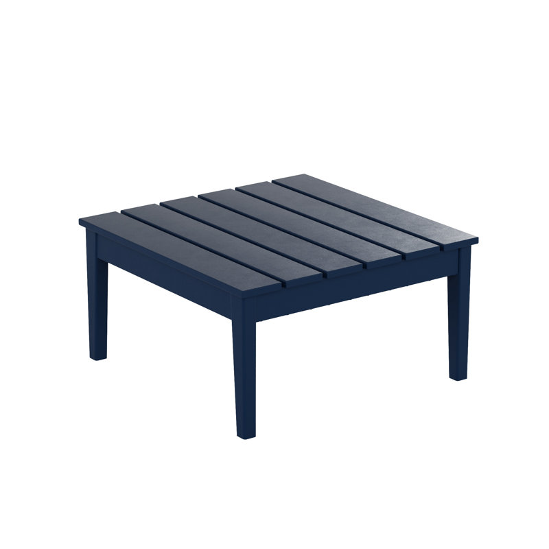 Joubert Outdoor Square HDPE Coffee Table, Navy Blue