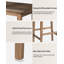 Tabouret de comptoir en bois massif avec repose-pieds - Design industriel rétro, dossier ergonomique incurvé et siège profilé pour la cuisine, le bar ou la salle à manger-791895696