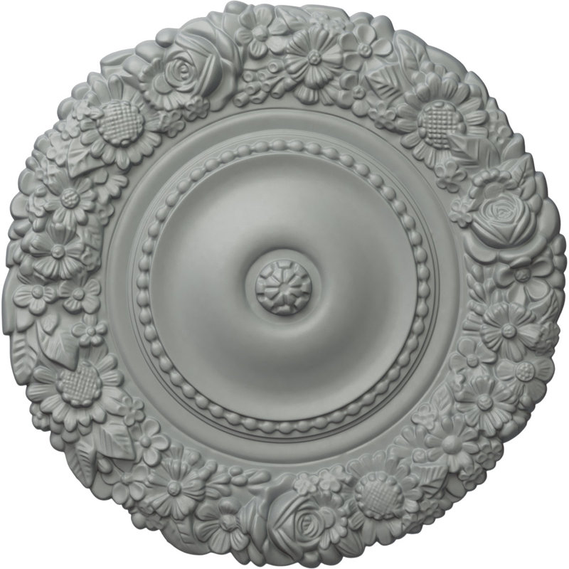 Endurathane Marseille Ceiling Medallion, 21"OD x 2"P (Fits Canopies up to 7 3/8"), Factory Primed, Primed
