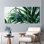 Feuilles de palmier tropicales inspirées de la nature, ensemble d'art mural sur toile tendue de 3 pour le salon, la chambre et la décoration intérieure