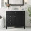 Meuble-lavabo moderne simple 36 po - lavabo supérieur + rangement ambre (2 tiroirs + 1 basculant + organisateurs de porte)
