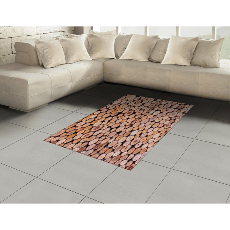 Tapis décoratif rustique en fibre de polyester à haute densité, Rectangle— 4 pi x 5 pi 8 po