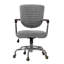 Chaise de bureau rétro en tissu gris avec accoudoirs rembourrés