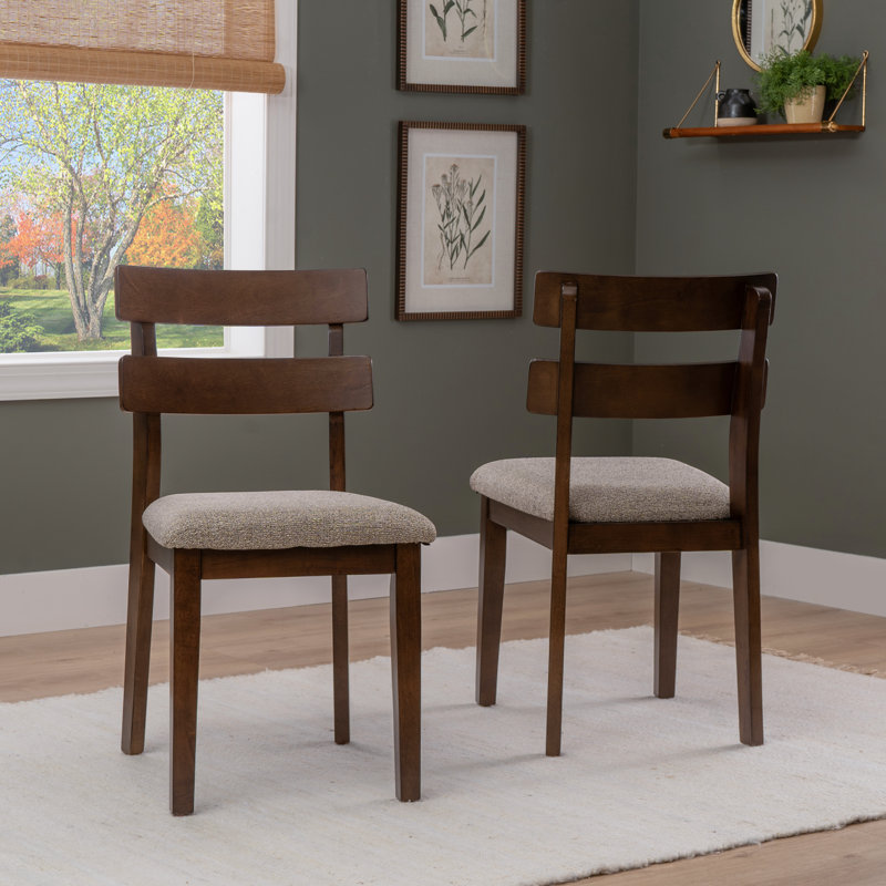 Eickhoff Solid Wood Ladder Back Side Chairs, Grey, Brown