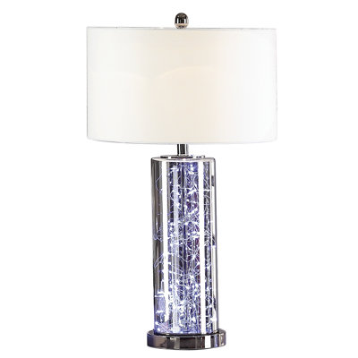 30"H Silver Gray Glass Table Lamp