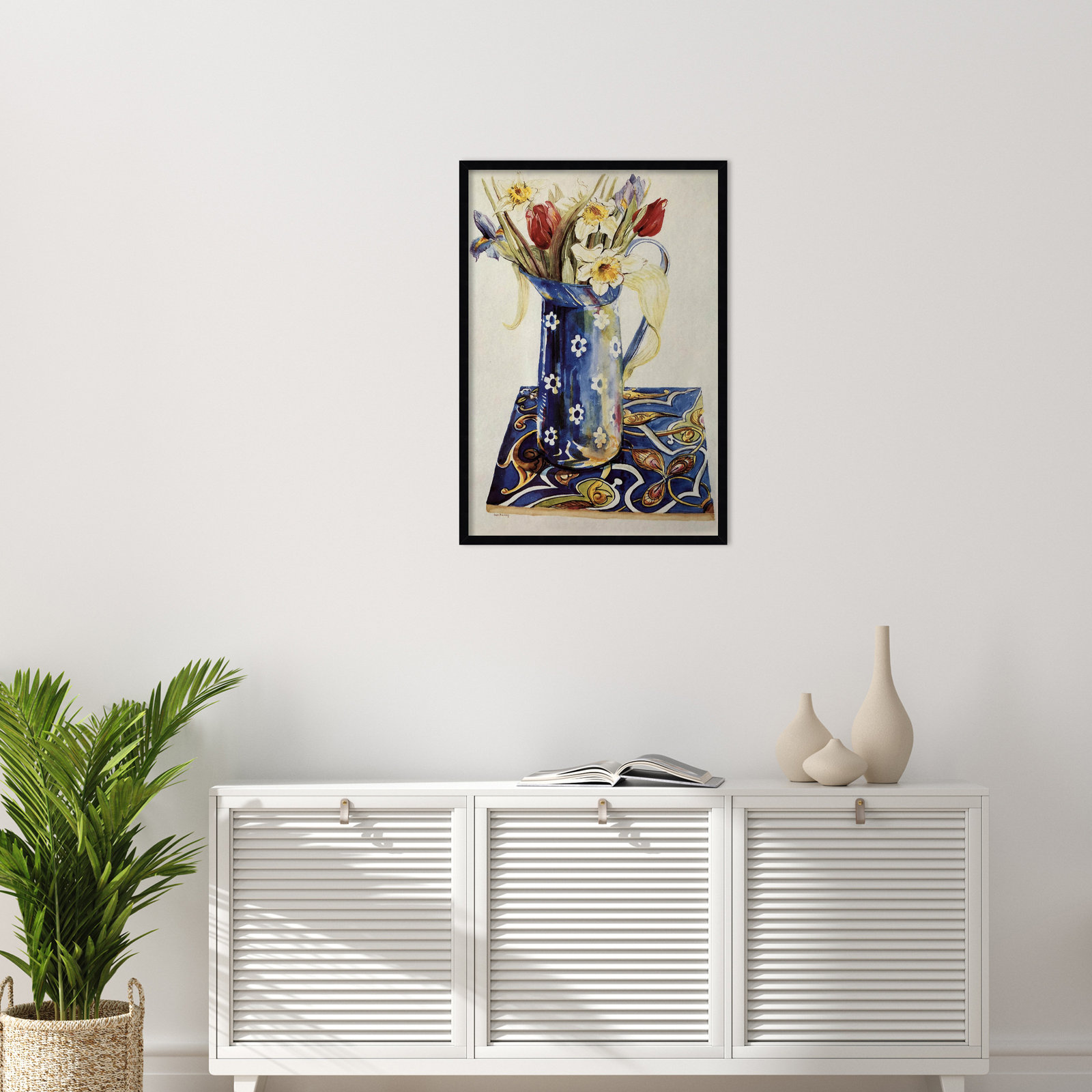 Chancy "Tulips" Print by Joan Thewsey, Black, 33" H x 23" W x 1" D