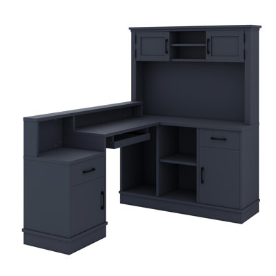 Bureau de jeu et de coin multifonctionnel avec prise de courant, tiroirs et bibliothèque