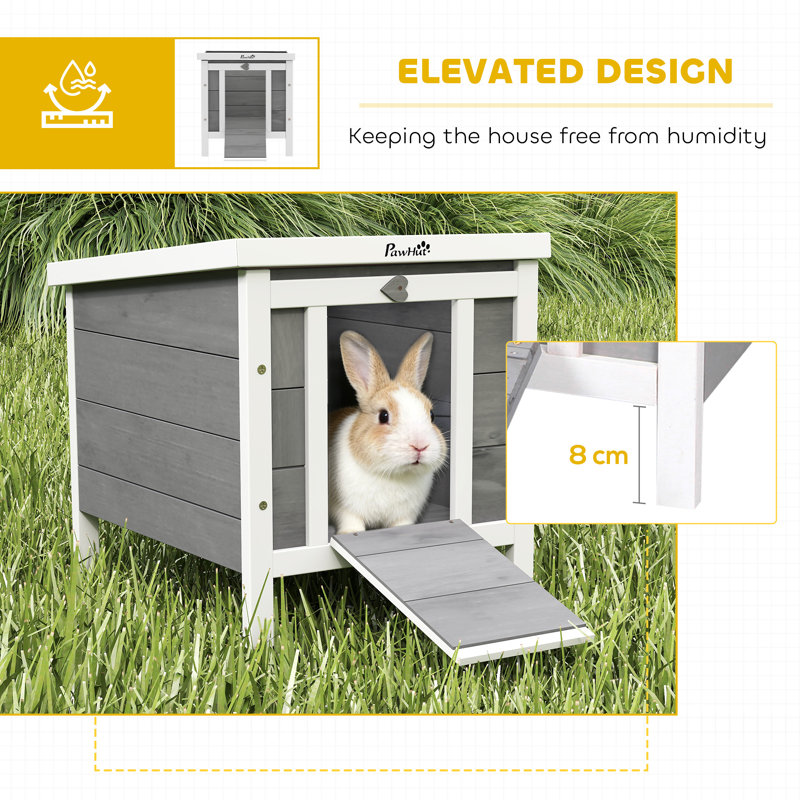 Weather Resistant Rabbit Hutch, Grey