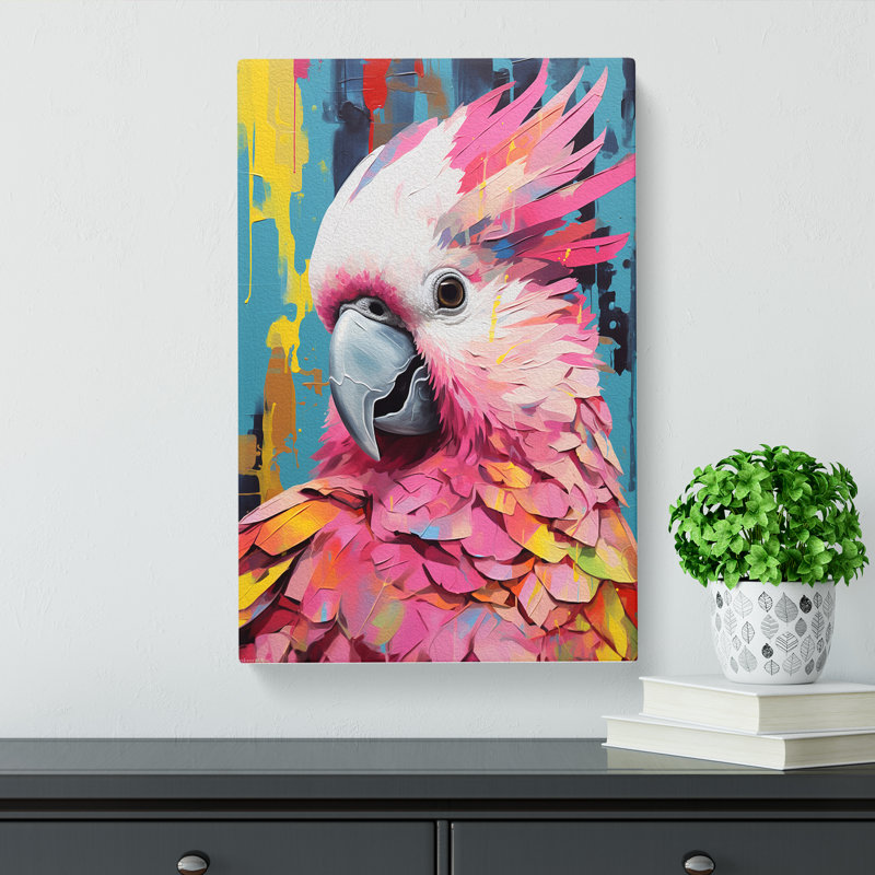 Cockatoo Pop - Wrapped Canvas Print, 50cm H x 35cm W x 3cm D