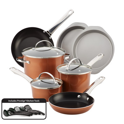 Farberware Luminescence Aluminum Nonstick Cookware Set, 16-Piece