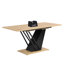 Table de salle à manger extensible 61,45 pouces, rectangulaire moderne avec structure et base en métal stable, plateau de table réglable pour différentes pièces dans le bureau 61,45 pouces apparence géométrique et salles de réunion, cafés