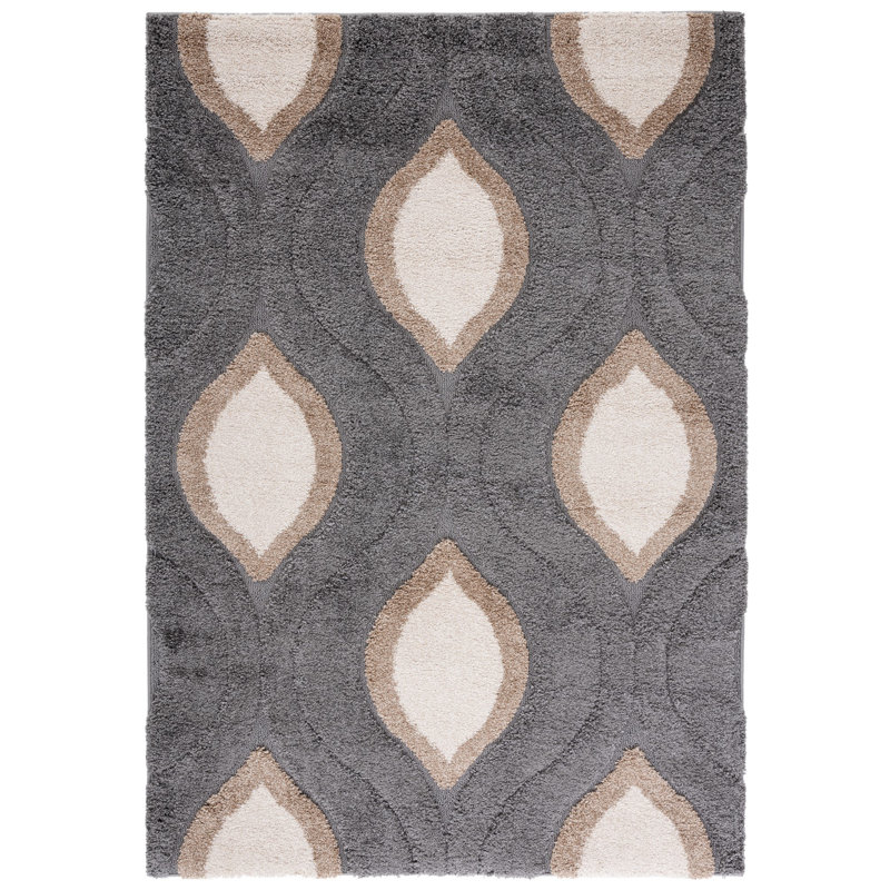 Tapis gris / ivoire à tissage mécanique Altizer, Rectangle 3 pi 3 po x 5 pi 3 po