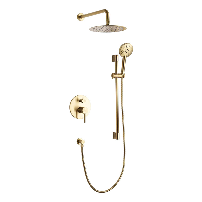 Système de douche complet avec valve brute Louth, Or brossé