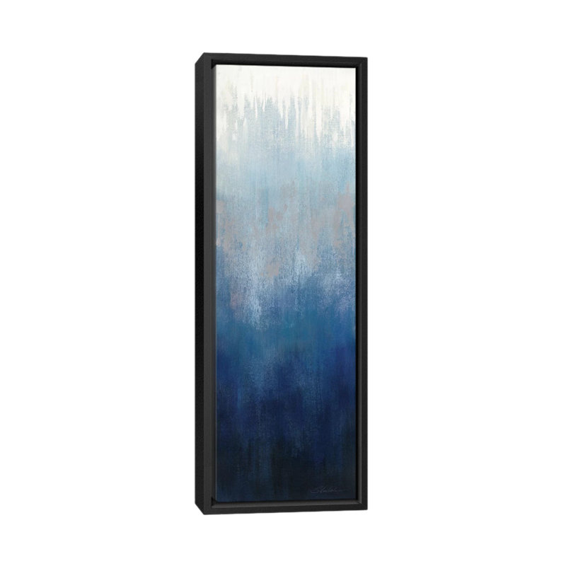« silver wave i », reproduction d’impression sur toile tendue, H 36 po x l 12 po x P 1,5 po, Toile avec cadre noir