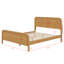 Base de lit en bois, lit plateforme avec tête et pied de lit, support en lattes de bois-132851886-132851888