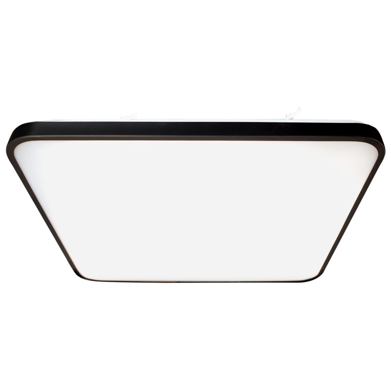 Fabio Plastic LED Flush Mount, Black, 6cm H x 47cm W x 47cm D
