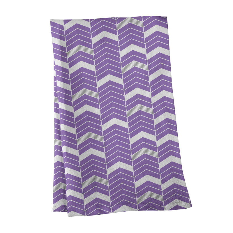 Stephenie Tea Towel Kitchen Towel, Purple/Gray, Cotton Twill