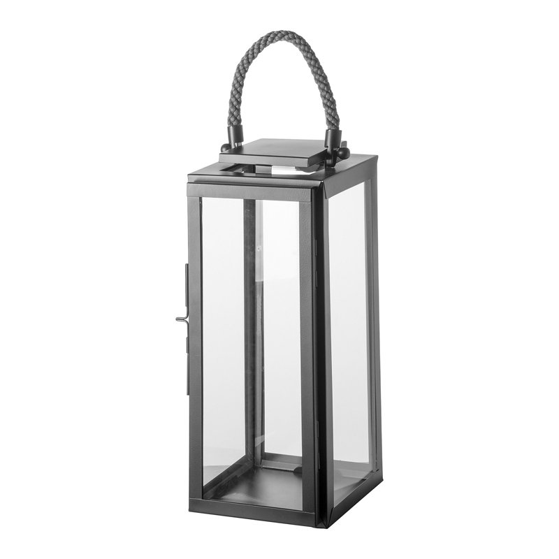 Lanterne Seviilla thermolaquée lisse gris noir