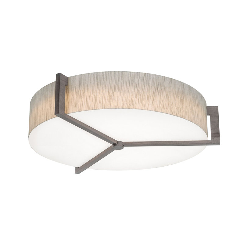 Leeroy LumaFuse LED Flush Mount, Beige, 6" H  x 27.15" W x 27.15" D, Weathered Gray/White