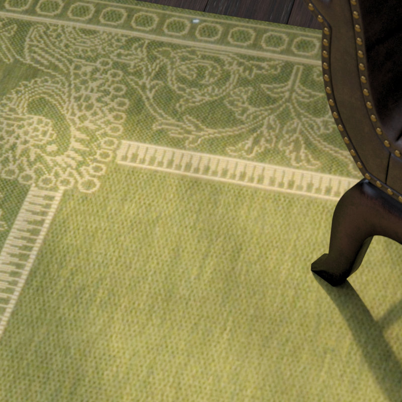 Tapis intérieur / extérieur olive / naturel tissé à plat à la main Arneshia, Rectangle 9 pi x 12 pi