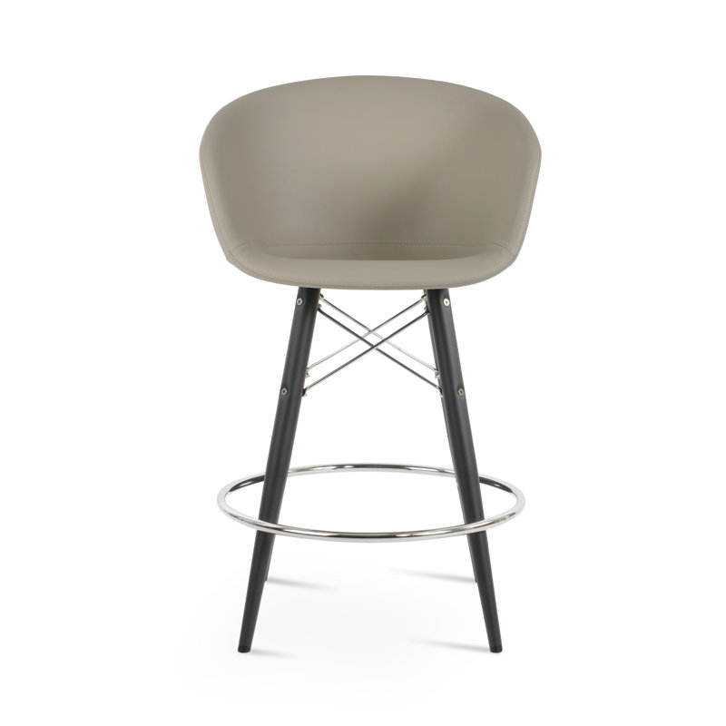 Tabouret de bar Tribeca, Tabouret de bar (siège d'une hauteur de 28 po), Similicuir os, Naturel / naturel