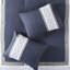 Édredon grand bleu marine - édredon brodé rembourré de literie 8 pièces, taies décoratives, coussins décoratifs Euro 2 Design élégant pour chambre à coucher Broderie lavable à la machine avec style hôtel et décoration facile à coordonner-121305266-121305263