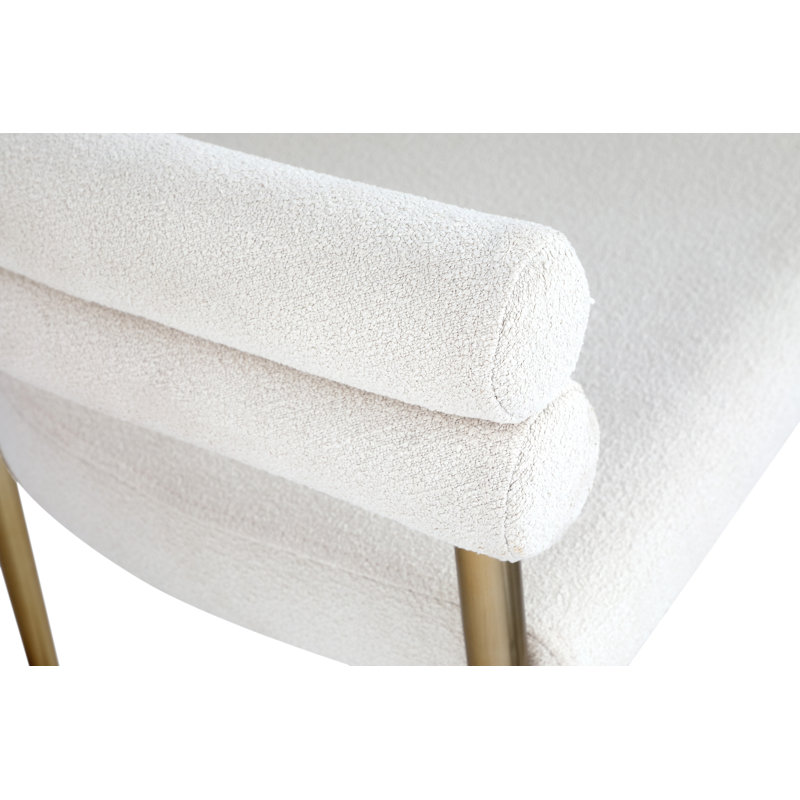 Brielle Boucle Fabric Arm Chair, Cream Boucle Fabric