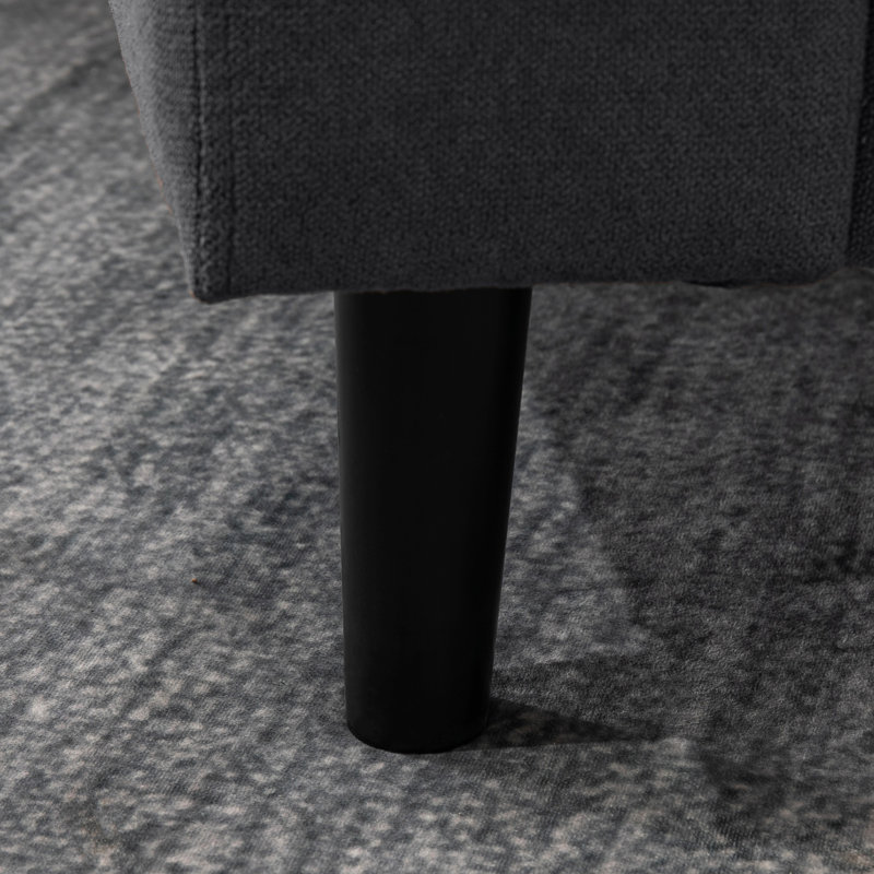 Canapé à accoudoirs encastrés 76 ", Mélange de polyester gris
