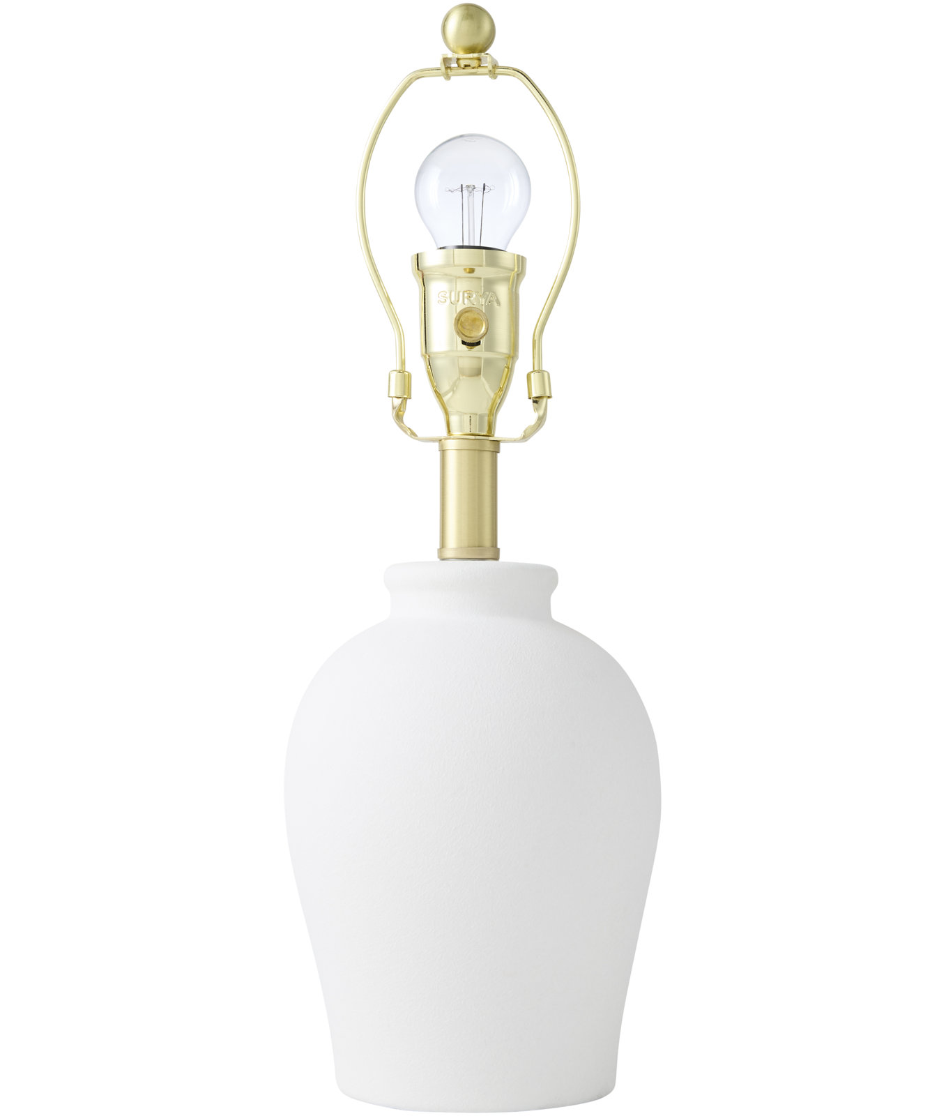 Chemise Ceramic Table Lamp, White, White, Linen