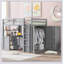 Lit mezzanine avec tiroirs, bureau et garde-robe-1429004494