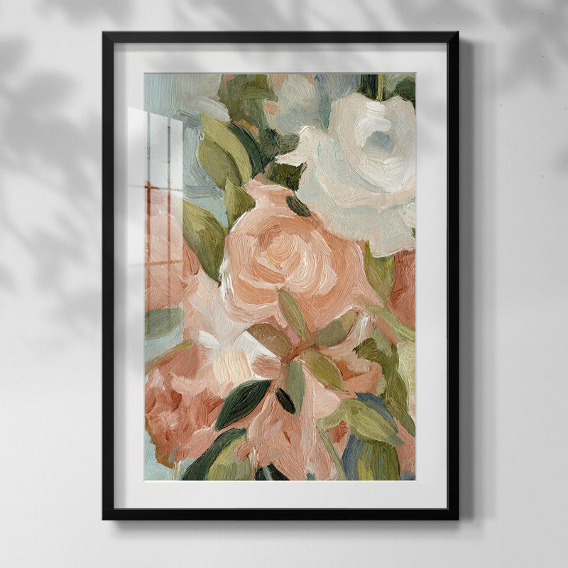 Motif rétro I, Blanc, Papier avec cadre noir