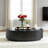 Matte Black Oval Coffee Table, 47.24" MDF Center Table With Drawer For Living Room Apartment Lounge-916575393