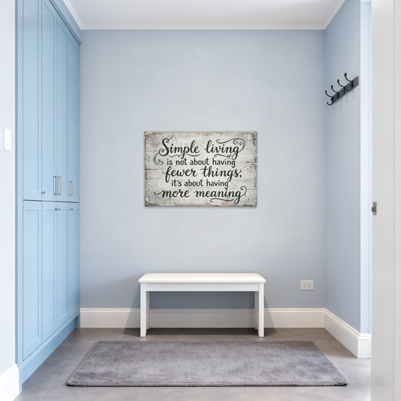 Texte et chiffres Simple Living, H 28 po x l 40 po